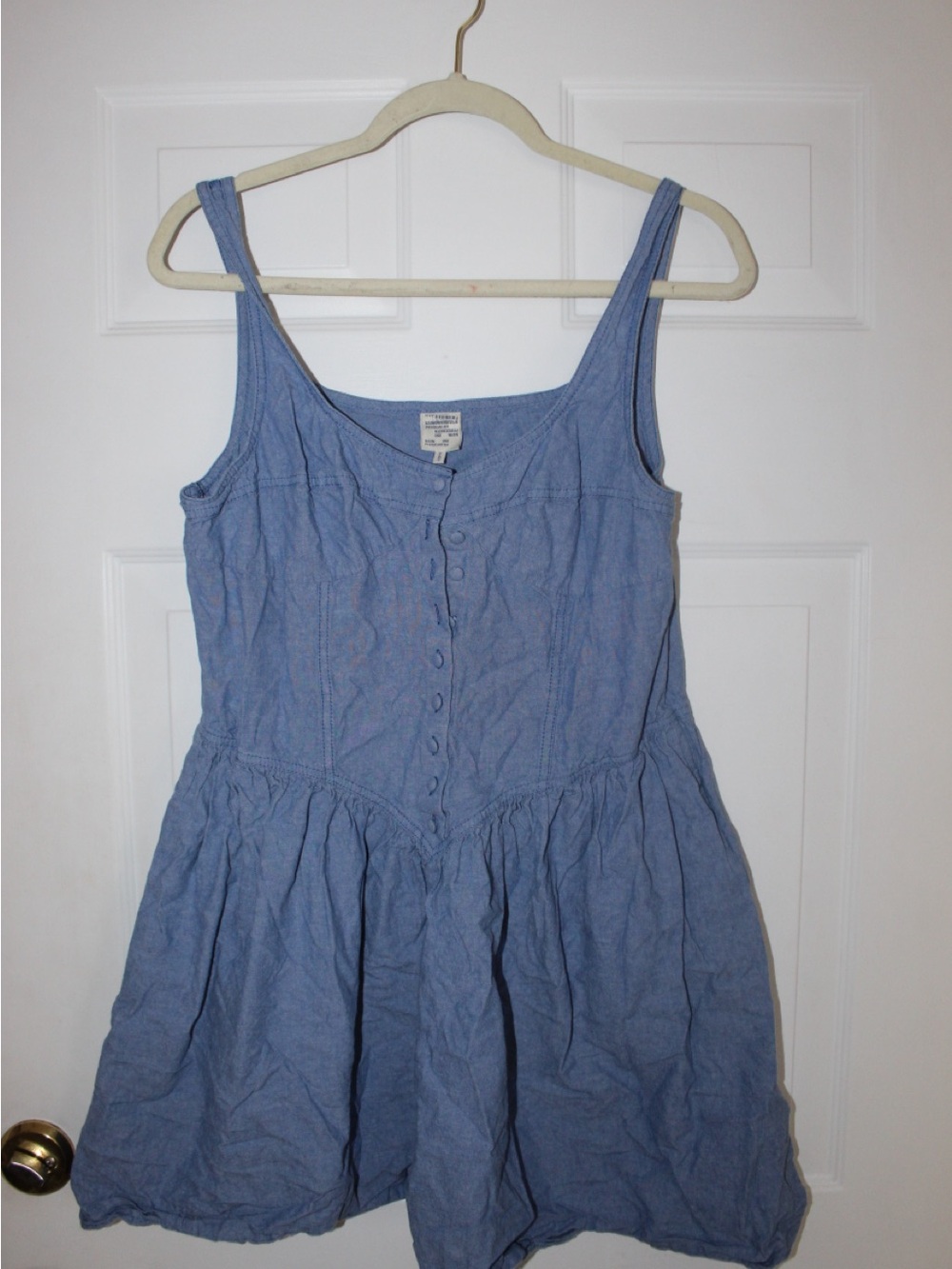 Light Blue Button-Front Mini Sundress